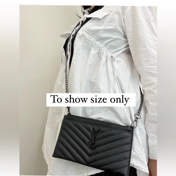 YSL monogram black clutch crossbody - Picture 10 of 12